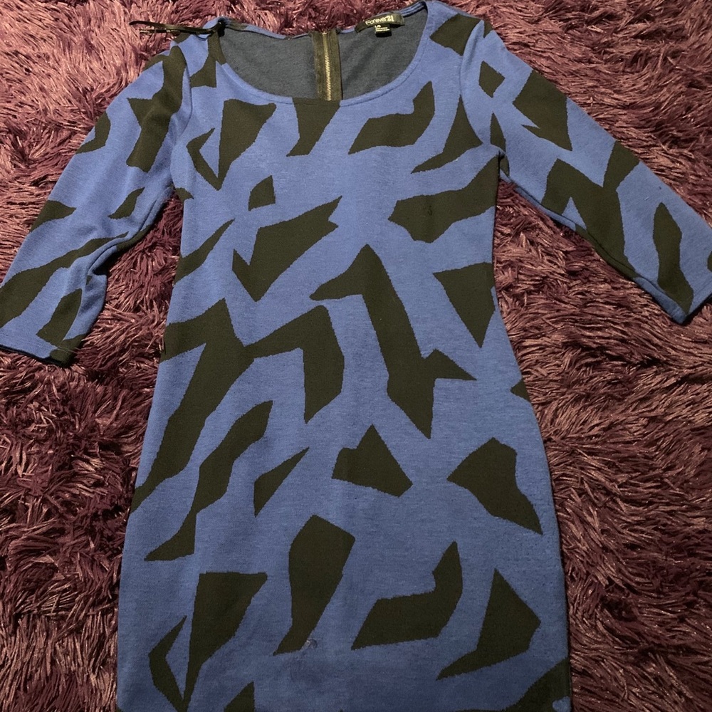 Blue and black dress